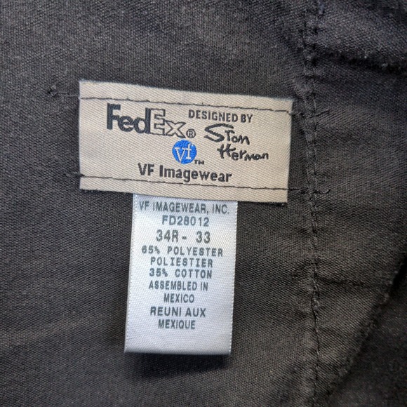 FedEx Stan Herman Men's Reflective Uniform Pants Blue Size 34x33 Employee - Picture 11 of 11